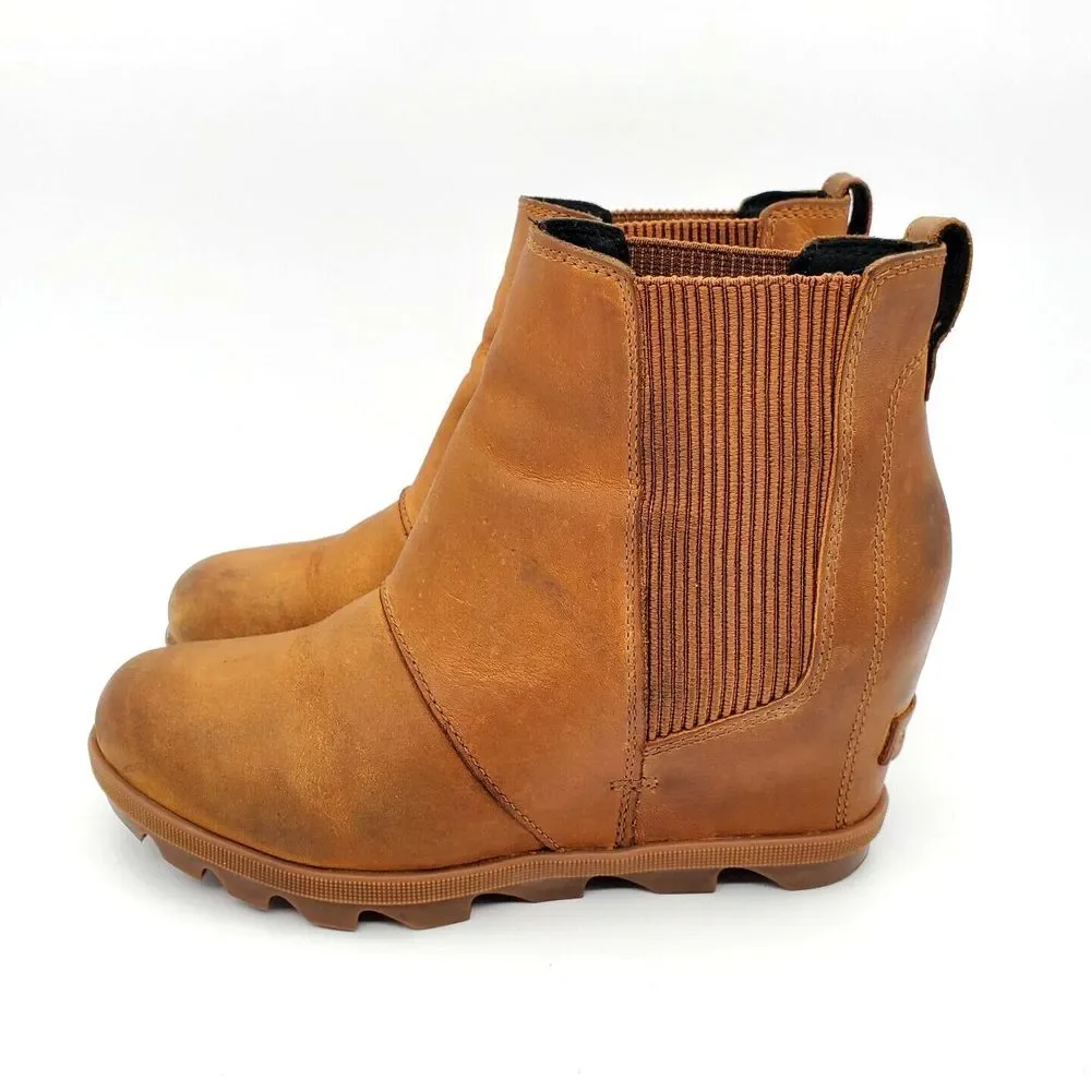 Sorel Boots (Womens 6.5) Joan Of Arctic Wedge II‎ Brown Ankle Booties NL3022-224
